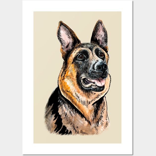 German shepherd Wall Art by VicaVeresk